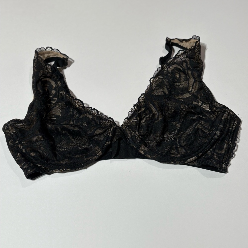 Cacique Black Lace Unlined Bra Women’s size 40DD